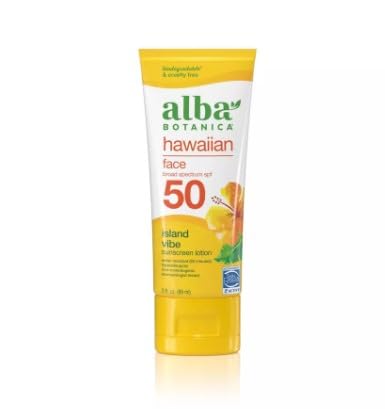 Alba Botanica Spf 50 Facial Sunscreen Lotion, Fragrance Free, 3 Fl Oz