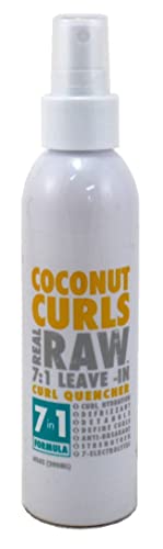 Real Raw Coconut Curls Leave-In Conditioner 7-In-1 Quench, 6Oz (Pack Of 2)