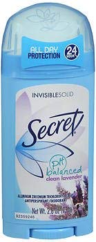 Secret Anti-Perspirant Deodorant Invisible Solid Clean Lavender, 2.6 Oz - 4 Pack