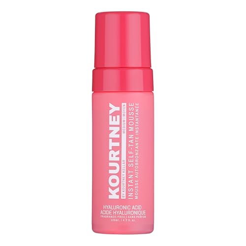 Kourtney Instant Self-Tan Mousse - Streak-Free, Natural Glow, 4.2 Oz - Medium Tanning Foam