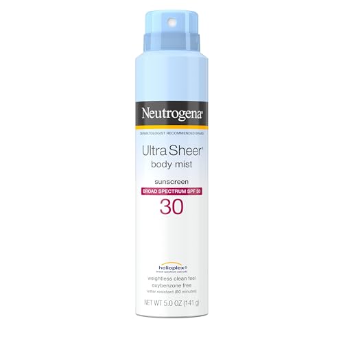 Neutrogena Ultra Sheer Sunscreen Spray, Spf 30, 5 Oz (Pack Of 3), Lightweight & Non-G