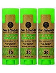 Raw Elements Organic Outdoor Sunscreen Lip Balm Rescue Spf 30, Water Resistant, Reef-Safe, 0.15 Oz