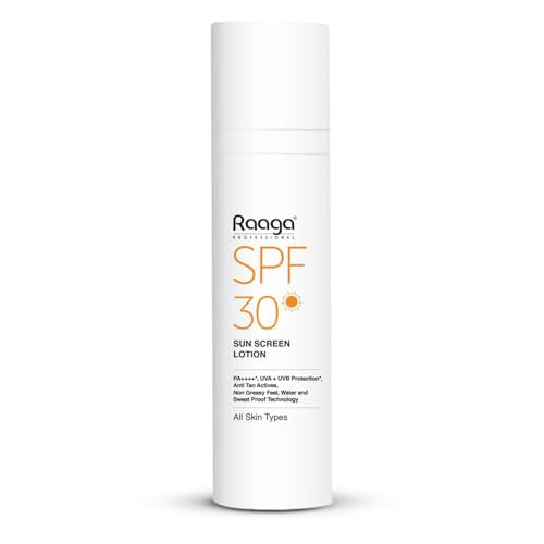 Raaga Professional Spf 30 Sunscreen Lotion, Waterproof & Non-Greasy, 1.86 Fl Oz