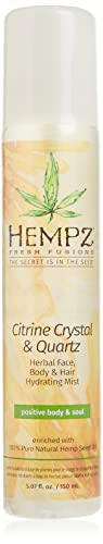 Hempz Fresh Fusions Citrine Crystal  Quartz Herbal Face  Body  Hair Hydrating Mist  507 oz  Premium  Natural All Over Spray