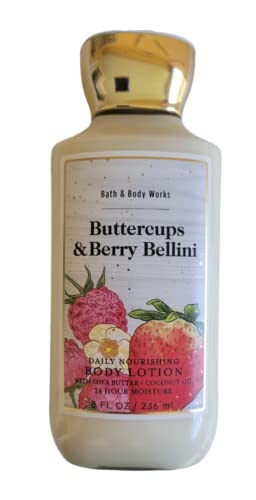 Bath & Body Works Super Smooth Body Lotion Set - 8 Oz Buttercups & Berry Bellini Gift For Women