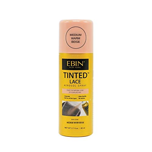 EBIN NEW YORK Tinted Lace Spray - Medium Warm Beige, Quick Dry, Water Resistant, 2.7oz