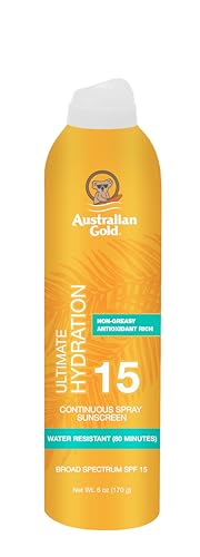 Australian Gold Spf 15 Continuous Spray Sunscreen, 6 Ounce, Water Resistant, Non-Greasy