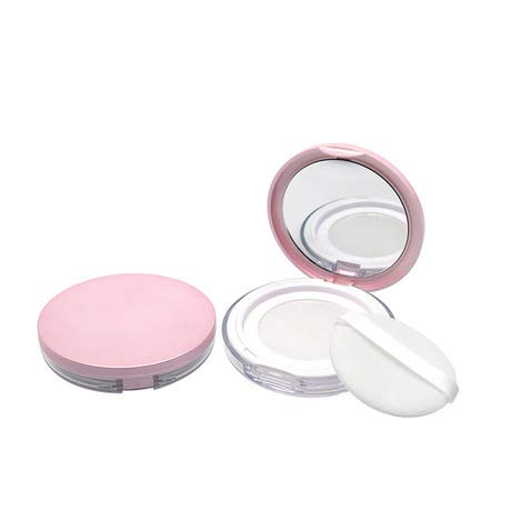 Sohynca Pink Empty Plastic Loose Powder Compact With Puff, Mirror & Sifter - 5G Diy Makeup Case