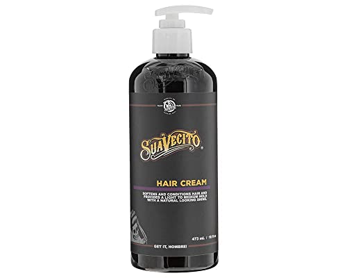 Suavecito Hair Cream Pump Bottle - Medium Shine, Light Hold, 16 Oz - Perfect For All-Day Style