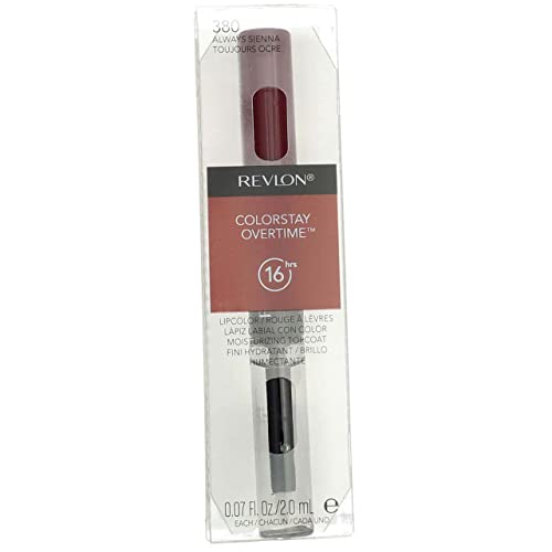 Revlon Colorstay Overtime Lipcolor, 2-Pack - Always Sienna, Long-Lasting, 0.14 Fl