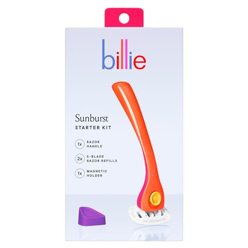 Billie Women'S Shave Kit – 5-Blade Razor, 2 Refills & Magnetic Holder, Sunburst Color