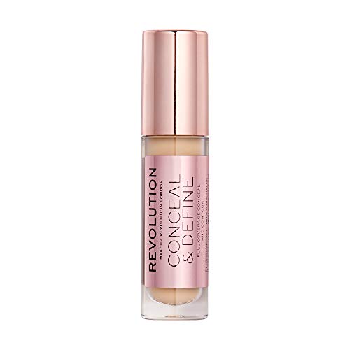 Makeup Revolution Conceal & Define Concealer - Full Coverage, Matte Finish, C5, 4ml