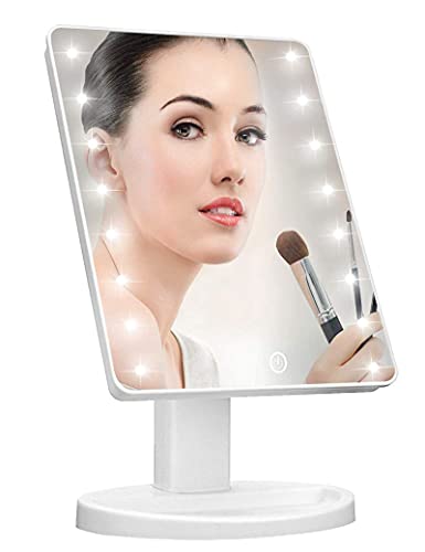 Kookin Lighted Vanity Makeup Mirror With 16 Led Lights, 180° Rotation, Touch Screen, Usb Supply