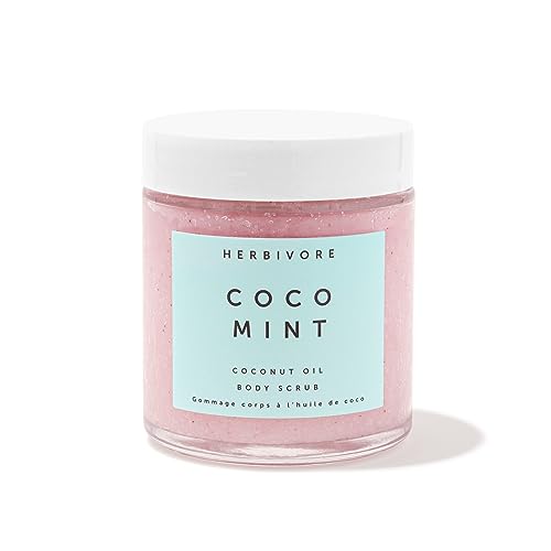 Herbivore Coco Mint Coconut Oil Body Scrub With Shea Butter, 4 Oz - Exfoliating & Hydrating