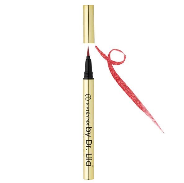 EPILYNX Long Lasting Waterproof Liquid Eyeliner, Vegan, Gluten Free, Shimmer Summer Red, 2mL