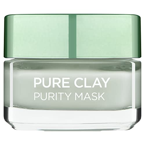 L’Oréal Paris Dermo Expertise Pure Clay Purity Mask, Green 50 ml - Detoxifying Face Treatment