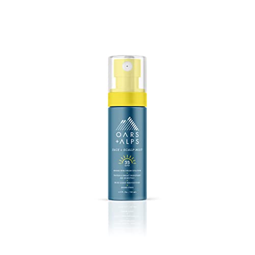 Oars + Alps Face And Scalp Mist Spf 35, Blue Light Protection, Summer Splash, 1.5 Fl Oz