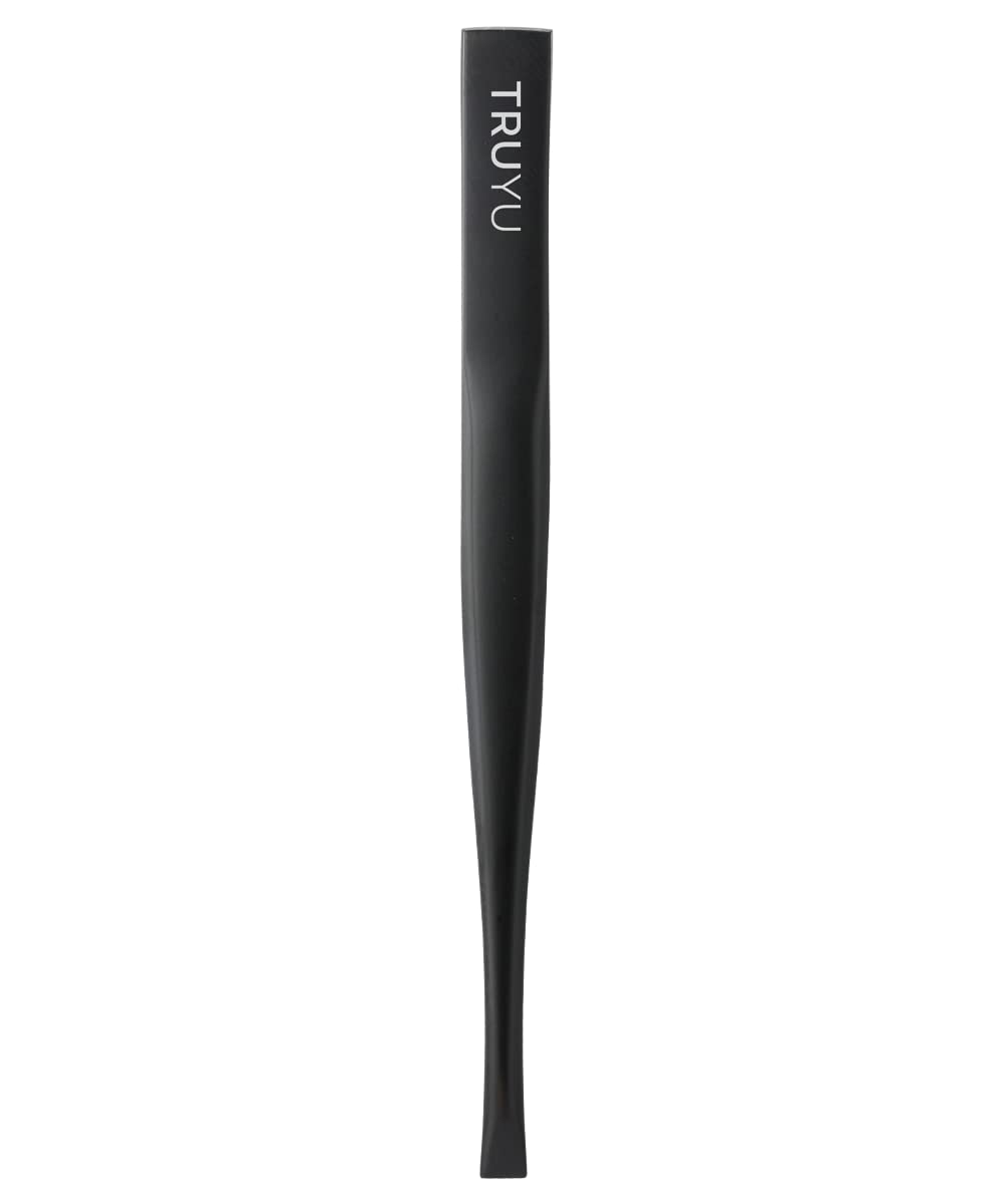 Truyu Square Tip Tweezer - Black Metal Precision Tweezers For Eyebrows And Beauty Care