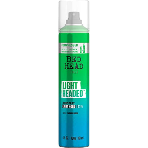 Tigi Bed Head Lightheaded Hairspray - Light Flexible Hold, 5.5 Oz, Green Blue