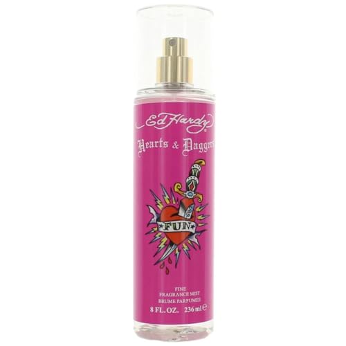 Christian Audigier Ed Hardy Hearts & Daggers Fine Fragrance Mist for Women, 8 Fl Oz - Long-lasting Scent, Ideal for Daily Use