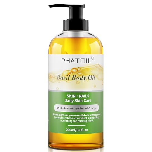 Phatoil Basil Body Oil, 260 Ml - Multi-Purpose Massage Oil For Skin Care, Unisex