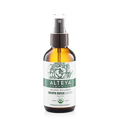 Alteya Organics White Rose Water Toner 4Fl Oz - Usda Organic, Pure Bulgarian, Amber Glass Spray