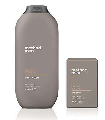 Method Men'S Cedar + Cypress Body Wash & Bar Soap Set - 18 Oz, 2-Pack