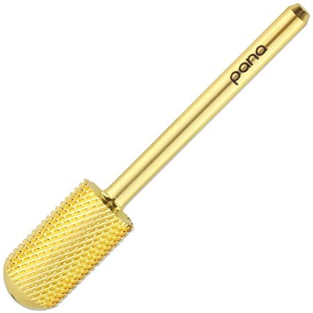 Pana Gold Large Barrel Nail Drill Bit - 3/32&quot; Shank, Medium Grit For Acrylic & Gel Manicure