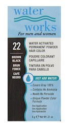 Water Works Permanent Powder Hair Color #22 Brown Black - 0.2 Oz (Pack Of 2)