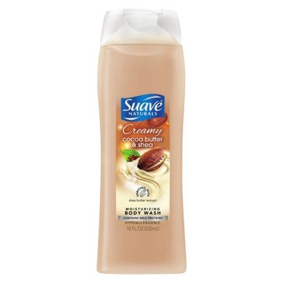 Suave Naturals Cocoa Butter & Shea Body Wash 18 Oz Bottle (4 Pack)