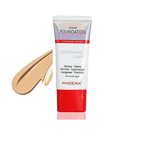 Phoera Aquapurity Full Coverage Foundation 1.06 Fl Oz - Waterproof, Oil-Free, Velvet Matte, 104A Natural Beige