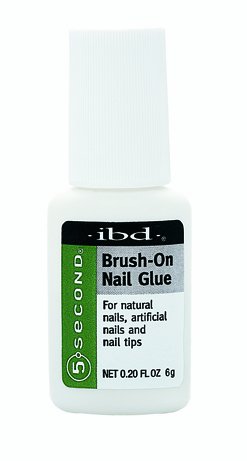 Ibd 5 Second Brush-On Nail Glue - Clear, 12 Pieces, Fast-Drying Adhesive For Nail Art