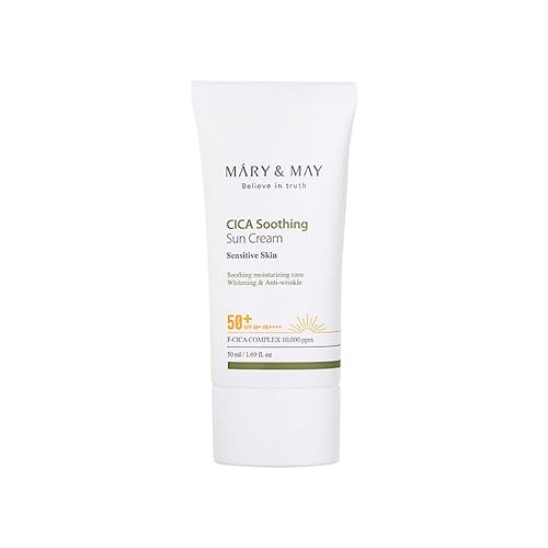 Mary&May Cica Soothing Sun Cream Spf50+ Pa++++ - Vegan, No Sticky, No White Cast, 50Ml