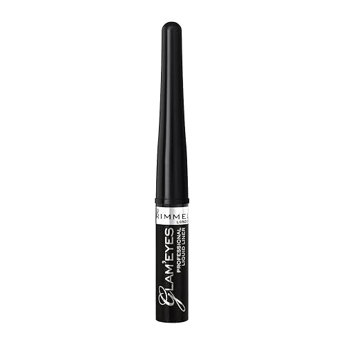 Rimmel Glam Eyes Liquid Liner, Black Glamour - 3.5 Ml Waterproof Eyeliner