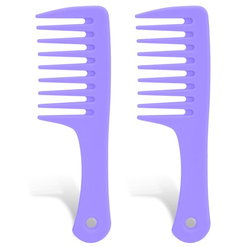 Mozeat Lens Mini Hair Combs - 2 Pack Portable Detangling Wide Tooth Combs For Curly/Wet Hair