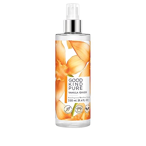 Good Kind Pure Vanilla Ginger Body Mist Spray - Energizing Gourmand Fragrance, Clean Vegan Formula - 8.4 Fl Oz