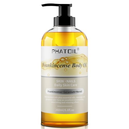 Phatoil Frankincense Body Oil 8.8 Fl.Oz - Moisturizing Massage Oil For Men & Women Skincare