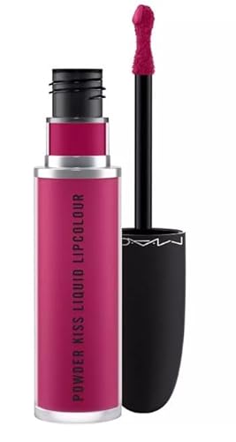 M.A.C Powder Kiss Liquid Lipcolour - Make It Fashun, Fuchsia, 0.17 fl oz - Bold Lip Color