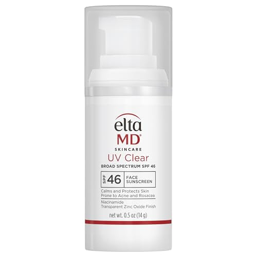 Eltamd Uv Clear Face Sunscreen Spf 46 - Oil Free, Zinc Oxide, 0.5 Oz, Dermatologist Recommended