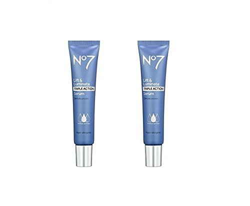 No7 Lift & Luminate Triple Action Serum, 1 oz (Pack of 2) - Anti-Aging Skincare