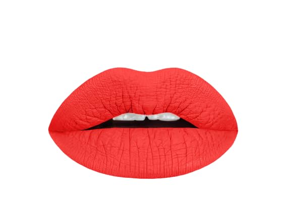 Aromi Bright Red Tangerine Liquid Lipstick - Vegan, Matte Finish, Long Lasting, 0.15 Fl Oz