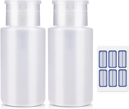 Nxj Infilila 2 Pack Acetone Pump Dispenser For Nail Polish Remover & Makeup - White