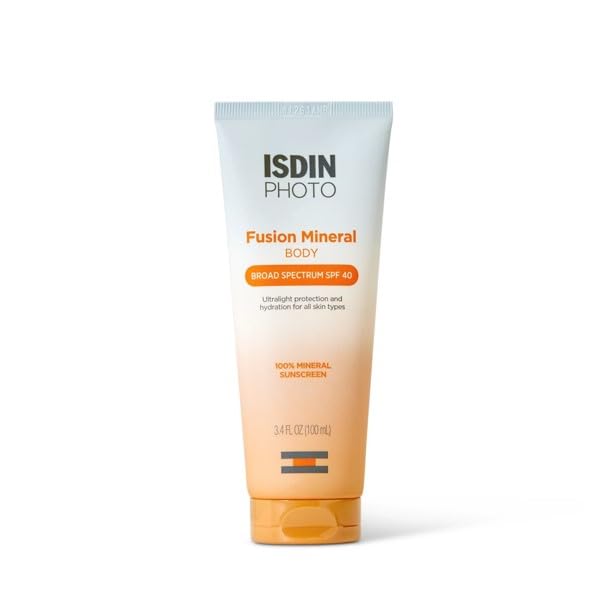 Isdin Fusion Mineral Body Sunscreen Spf 40 - 100% Mineral, Ultralight, 3.4 Fl Oz