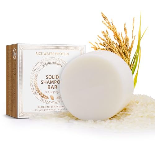 Rtbyue Rice Water Shampoo Bar For Hair Growth, Strengthening, Ph-Balanced, 3.2Oz