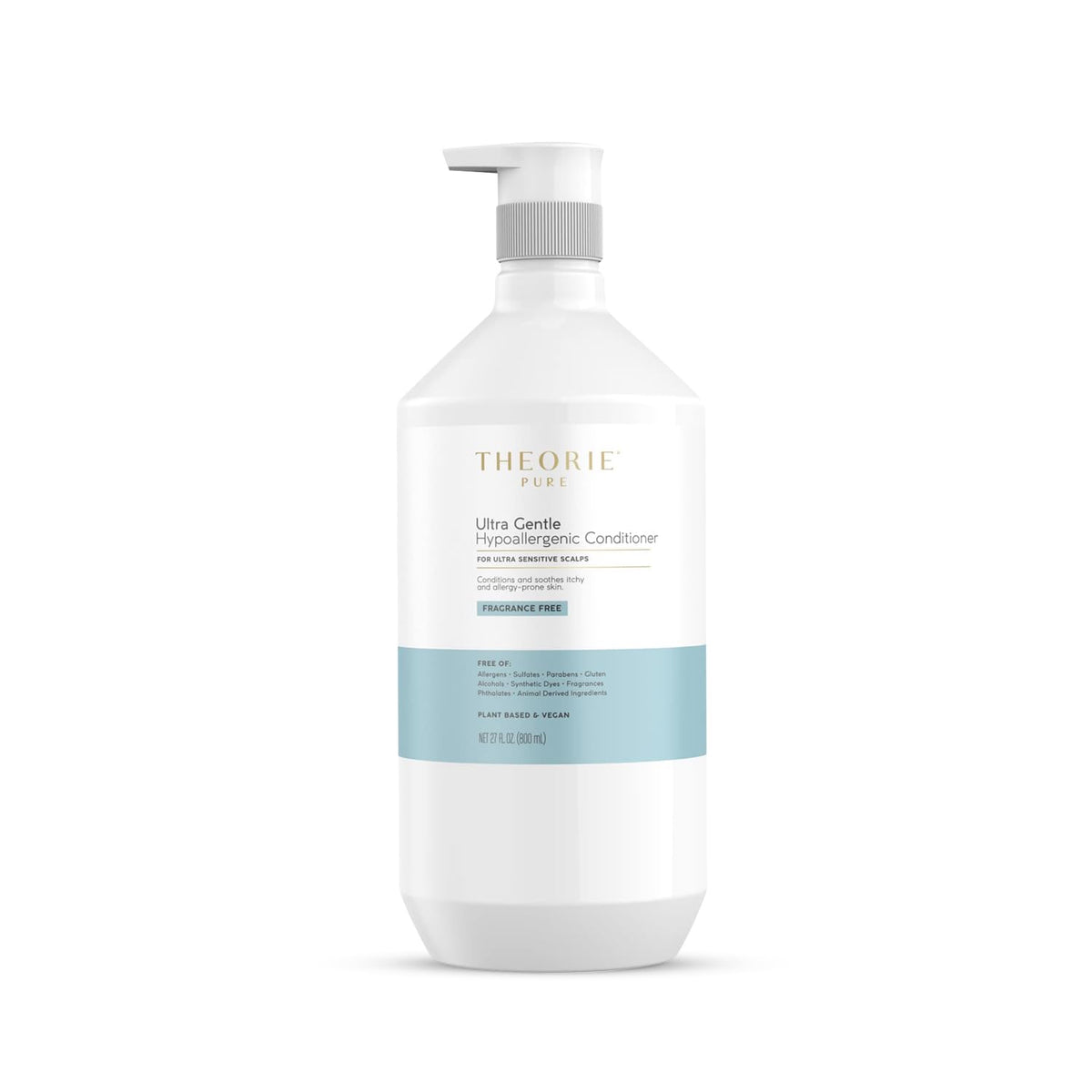 Theorie Hypoallergenic Conditioner - Plant-Based, Vegan, Fragrance-Free, 800Ml