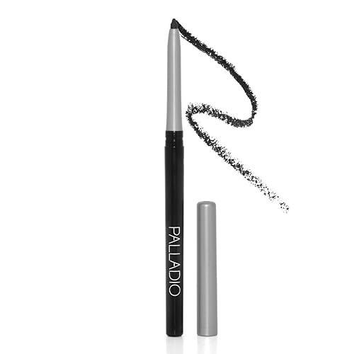 Palladio Waterproof Eyeliner, Pure Black, Smudge Proof, Long Lasting, Creamy Twist Up Pencil