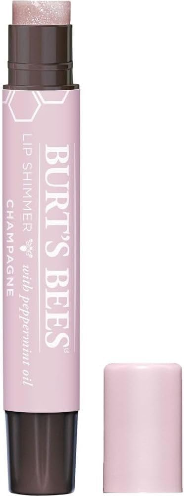 Burt'S Bees Lip Balm - Moisturizing Lip Shimmer With Vitamin E & Coconut Oil, Champagne, 0.09 Oz