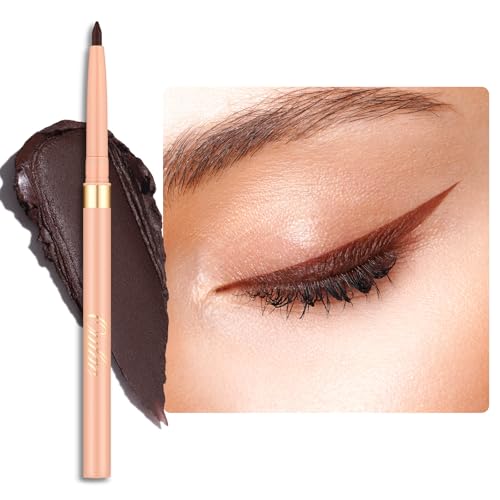 Oulac Brown Eyeliner Pencil Waterproof Smudge Proof, Retractable, Vegan, 03 Teddy, 0.01 Oz