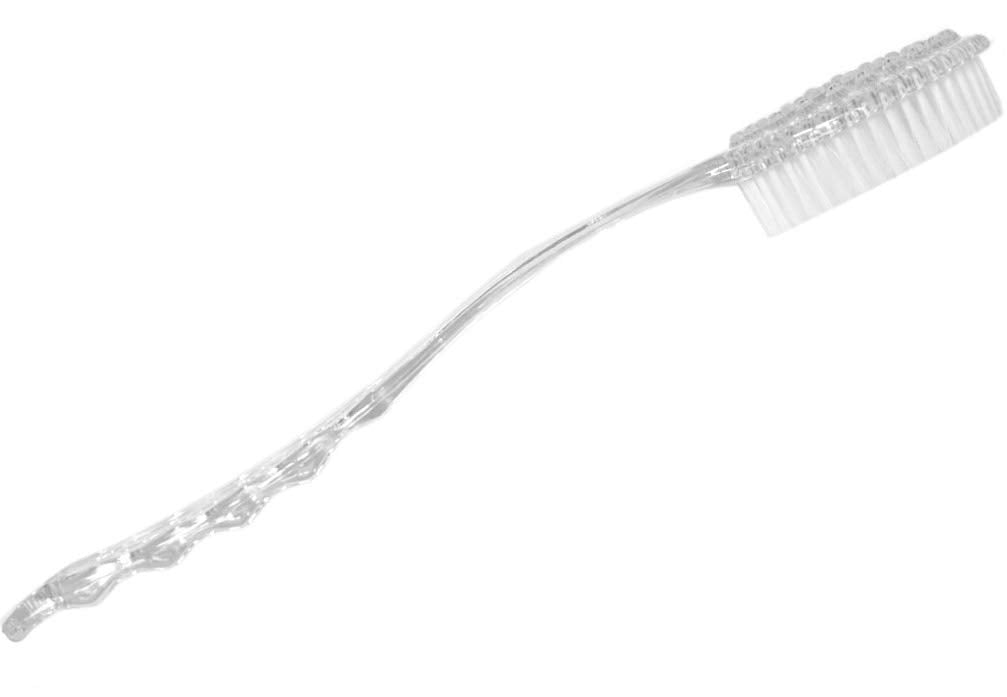 Aquasentials Long Handle Bath Brush - Regular Stiff Bristle, 1 Count, Clear