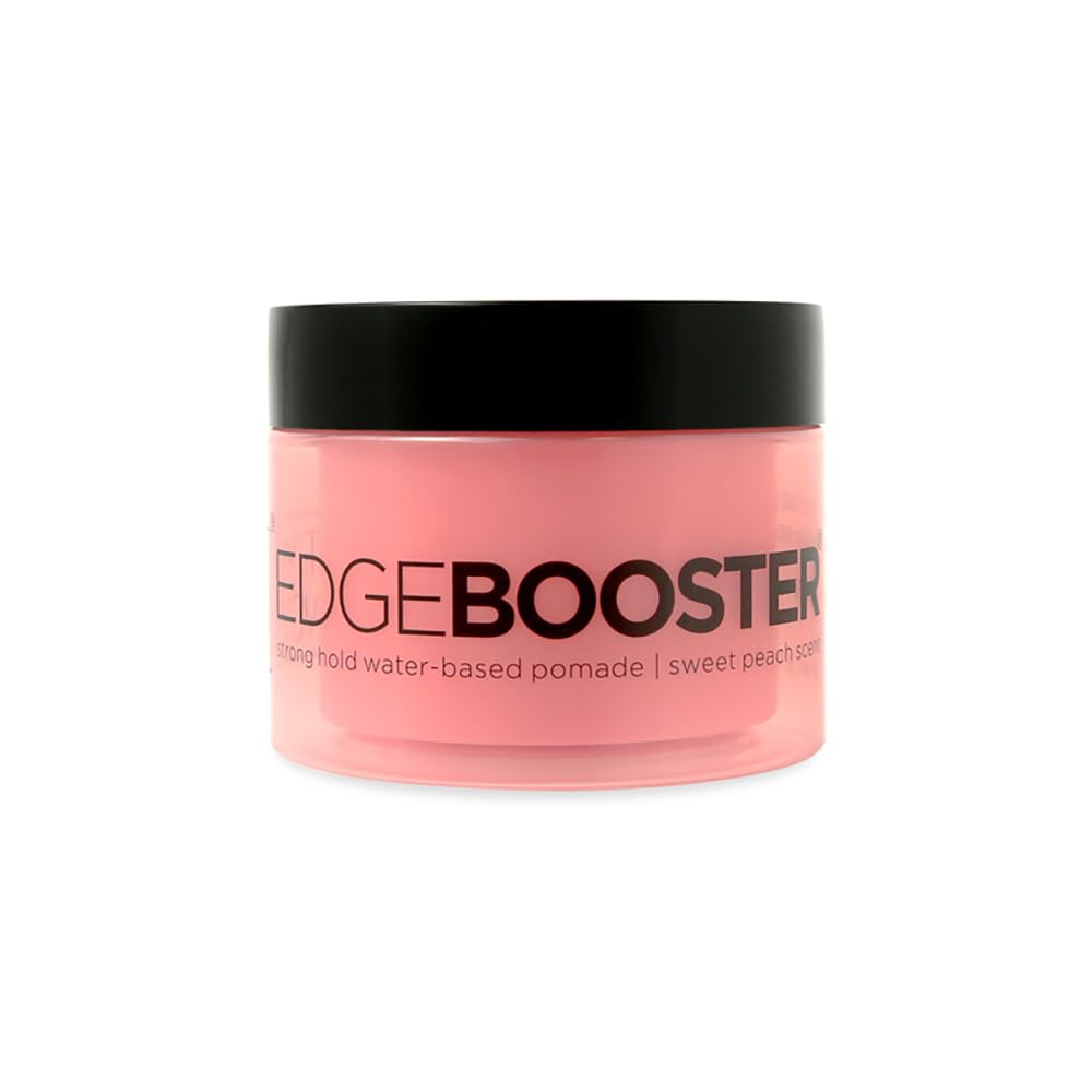 Edge Booster Strong Hold Water-Based Pomade, 3.38 Oz - Sweet Peach Scented Hair Styling Product